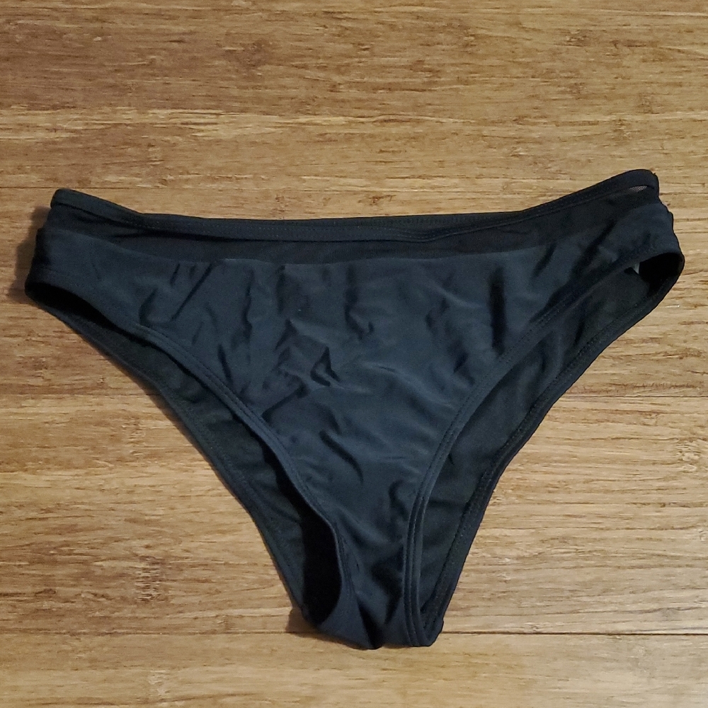 Pink Lily Black Bikini Bottom